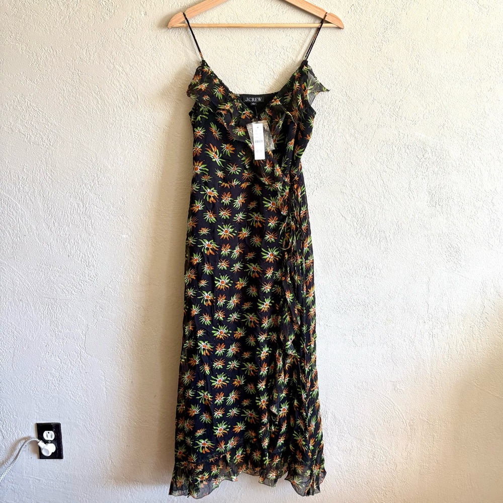 J. Crew Flutter Wrap Dress in Sunburst Floral